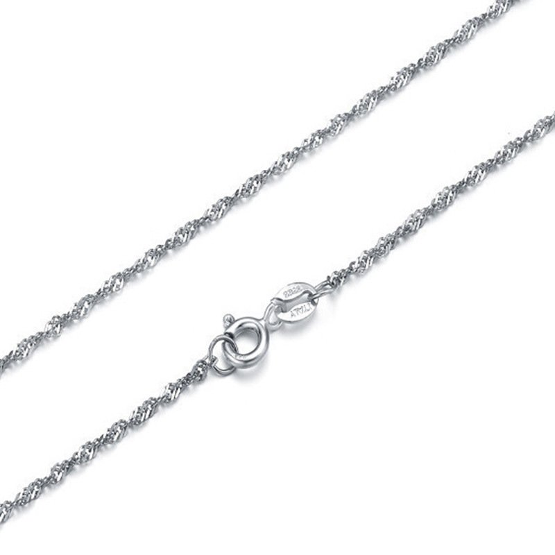 Women's jewelry S925 silver long sweater water wave chain platinum necklace silver clavicle necklace Women's jewelry S925 silver long sweater water wave chain platinum necklace silver clavicle necklace