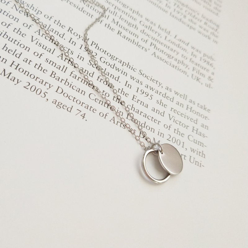 Overall S925 Sterling Silver Geometric Circle Necklace Clavicle Chain Necklace Overall S925 Sterling Silver Geometric Circle Necklace Clavicle Chain Necklace